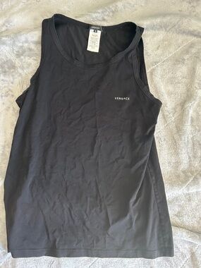 Versace Black Logo Muscle Tank